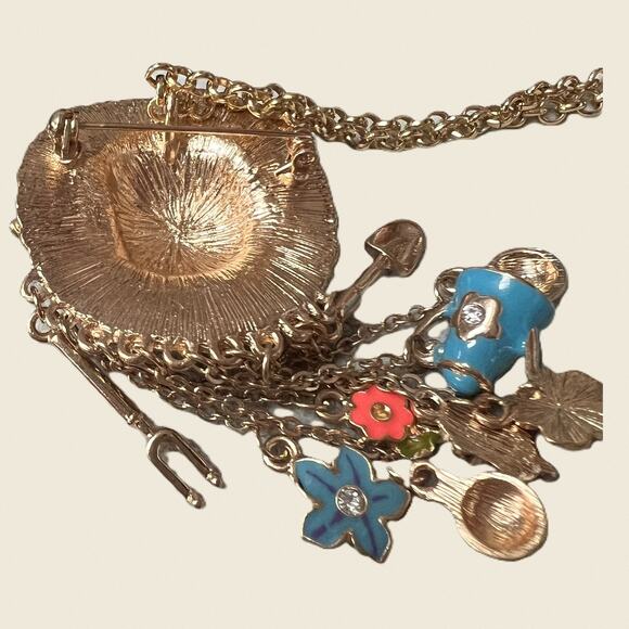 Garden Hat Pendant Necklace • Enamel Charms - Picture 6 of 9